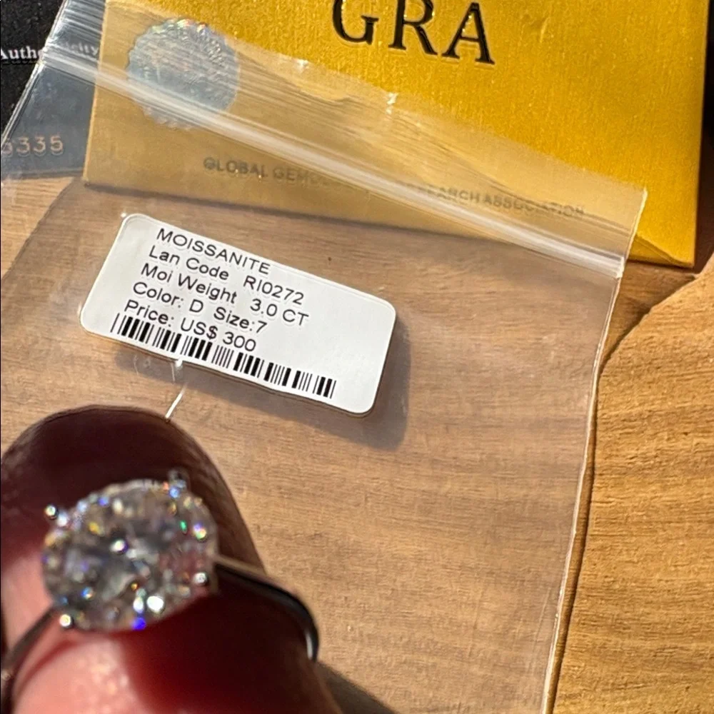 3.0 Karat Moissanite Ring Size 7 - Picture 3 of 7